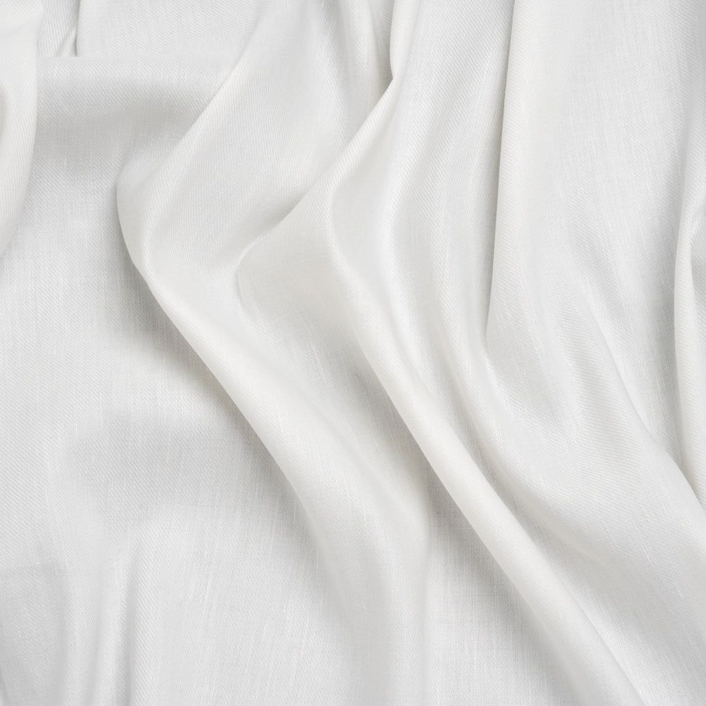 Stretch Linen Blend Twill by Veronica Beard - White - Designer Deadstock