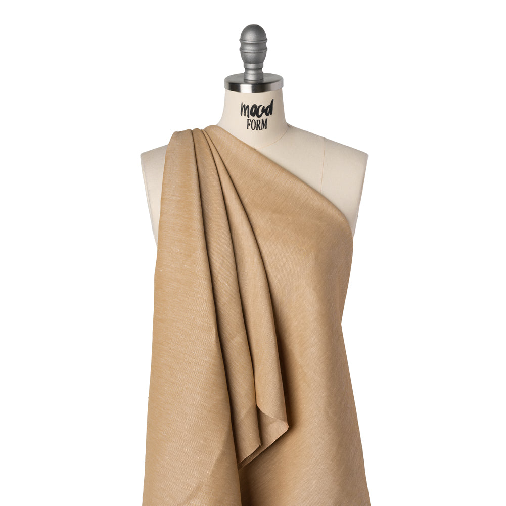 Stretch Linen Blend Twill by Veronica Beard - Khaki Beige - Designer Deadstock