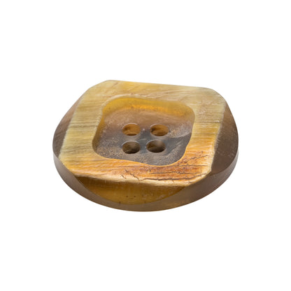 Light Beige Horn Coat Button - 40L/25.5mm Folded