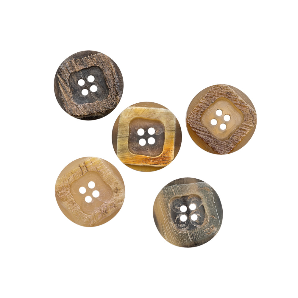 Light Beige Horn Coat Button - 40L/25.5mm Full