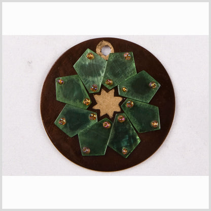 Brown/Gold Plastic Pendant