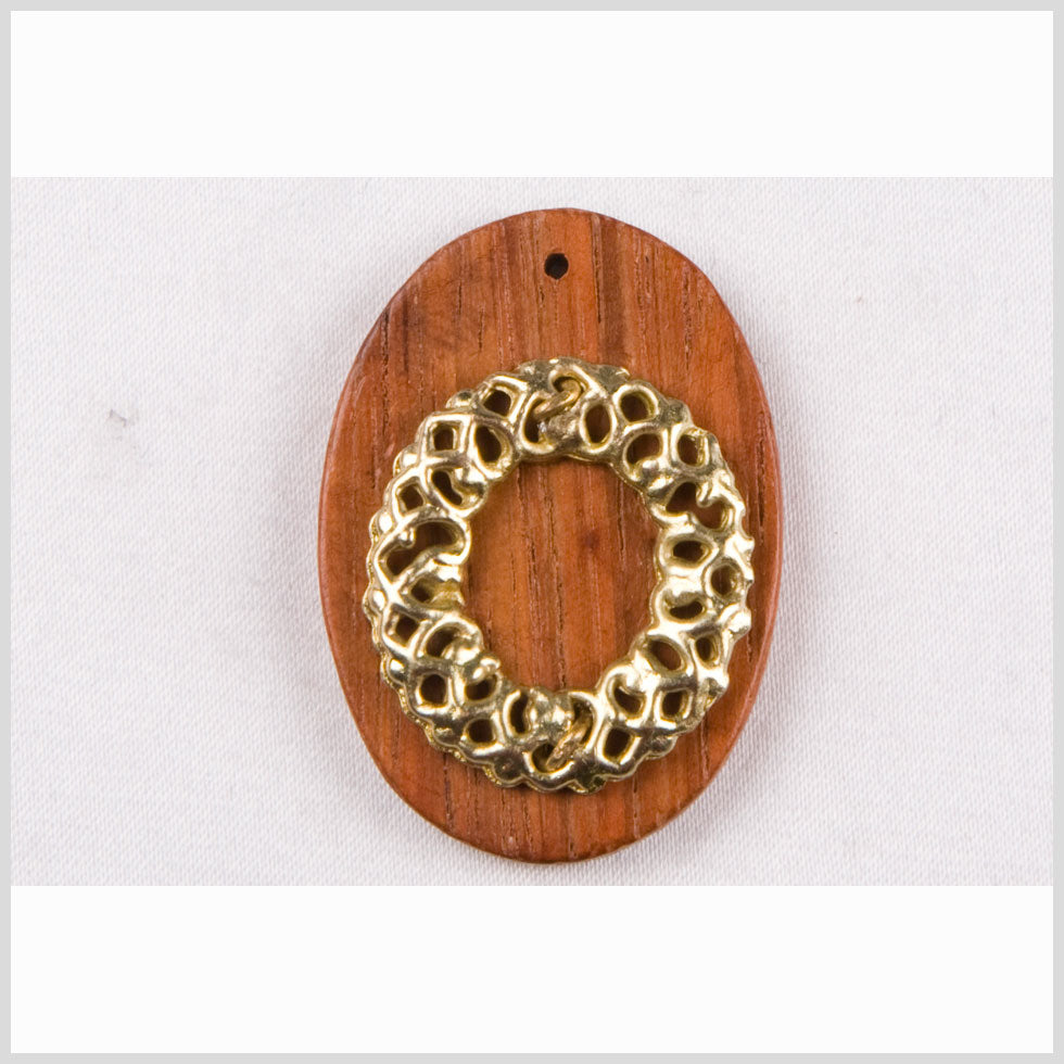 Natural/Gold Wood Pendant