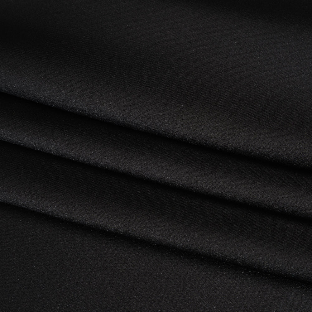 Stretch Polyester Charmeuse - Black - Mood Exclusive Junonia Collection - Folded