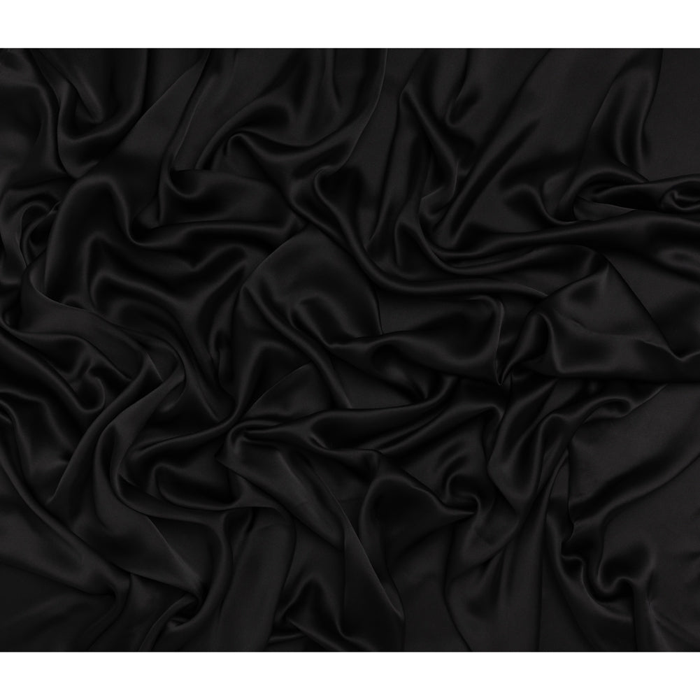 Stretch Polyester Charmeuse - Black - Mood Exclusive Junonia Collection - Full