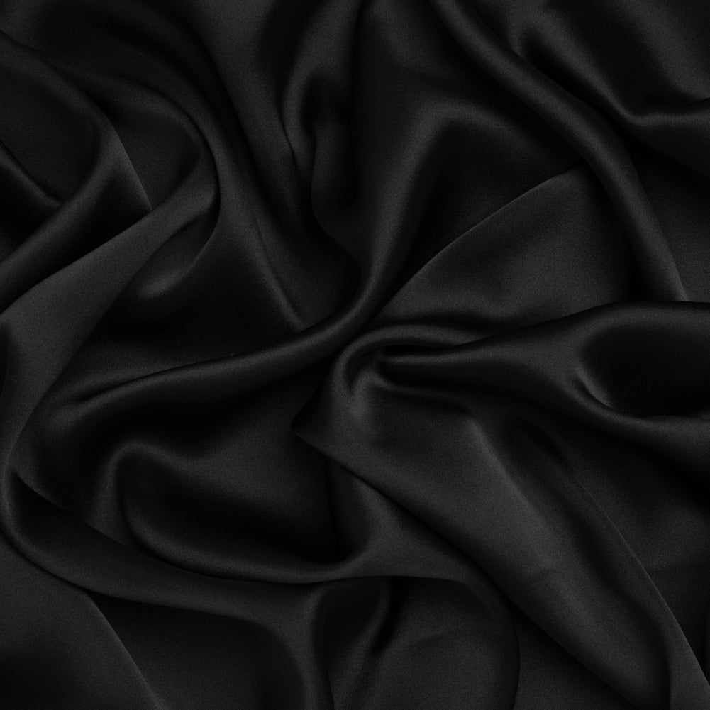 Stretch Polyester Charmeuse - Black - Mood Exclusive Junonia Collection