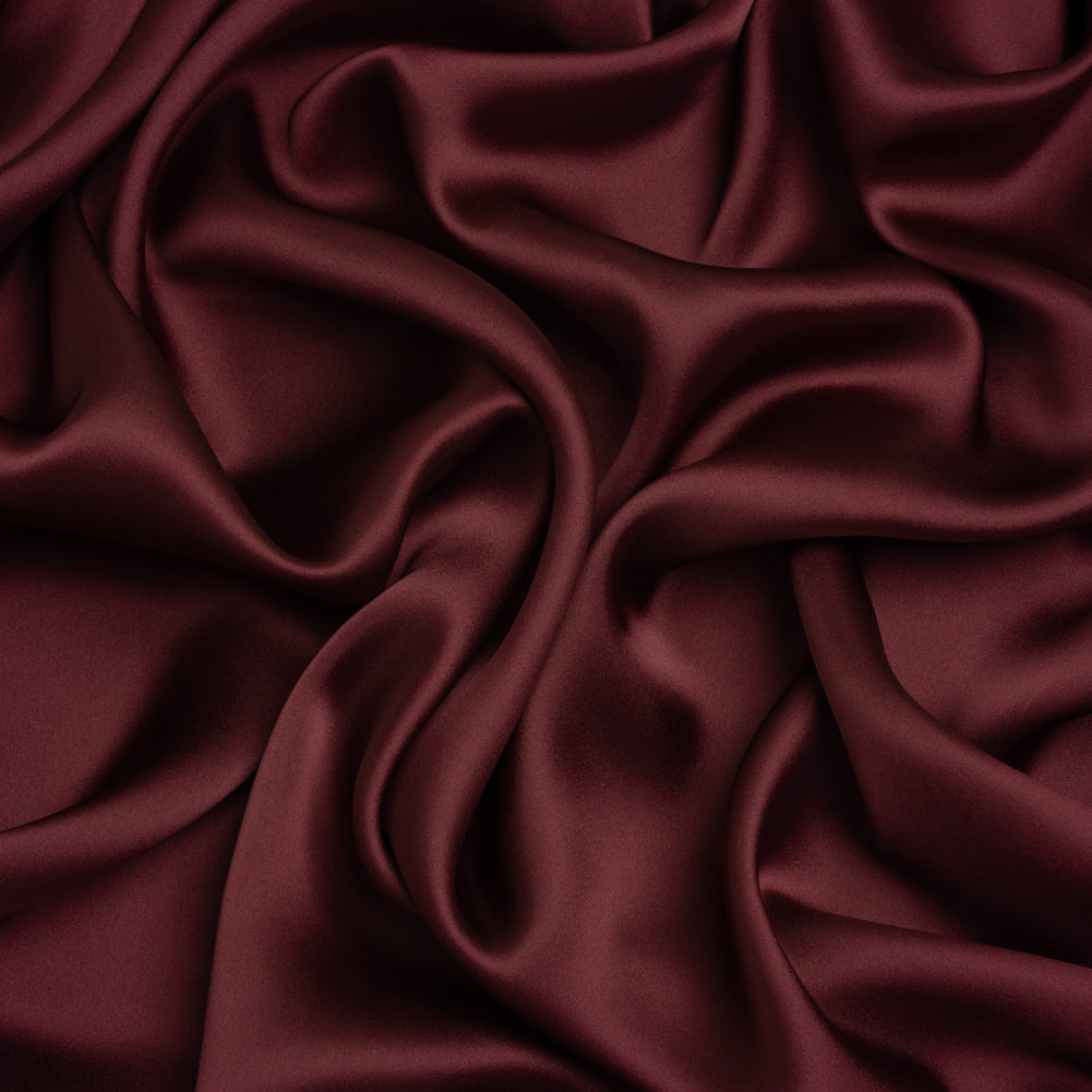Stretch Polyester Charmeuse - Burgundy - Mood Exclusive Junonia Collection