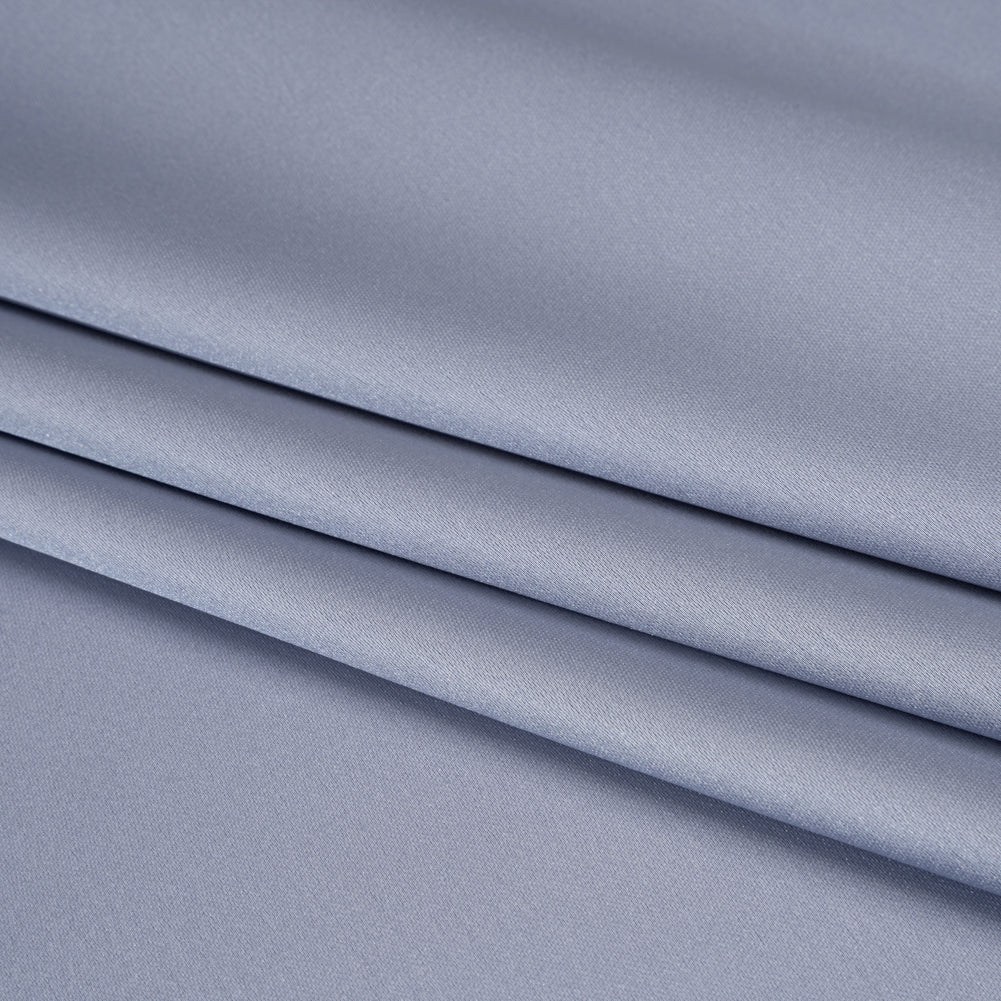 Stretch Polyester Charmeuse - Slate Blue - Mood Exclusive Junonia Collection - Folded