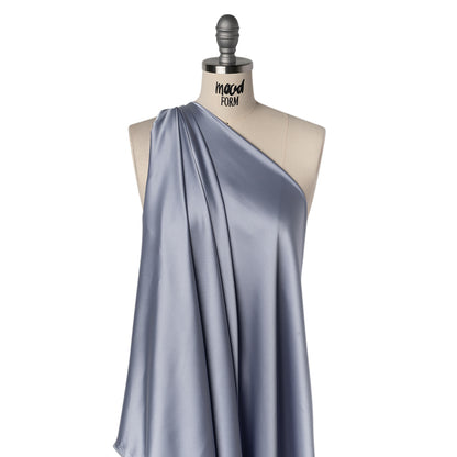 Stretch Polyester Charmeuse - Slate Blue - Mood Exclusive Junonia Collection