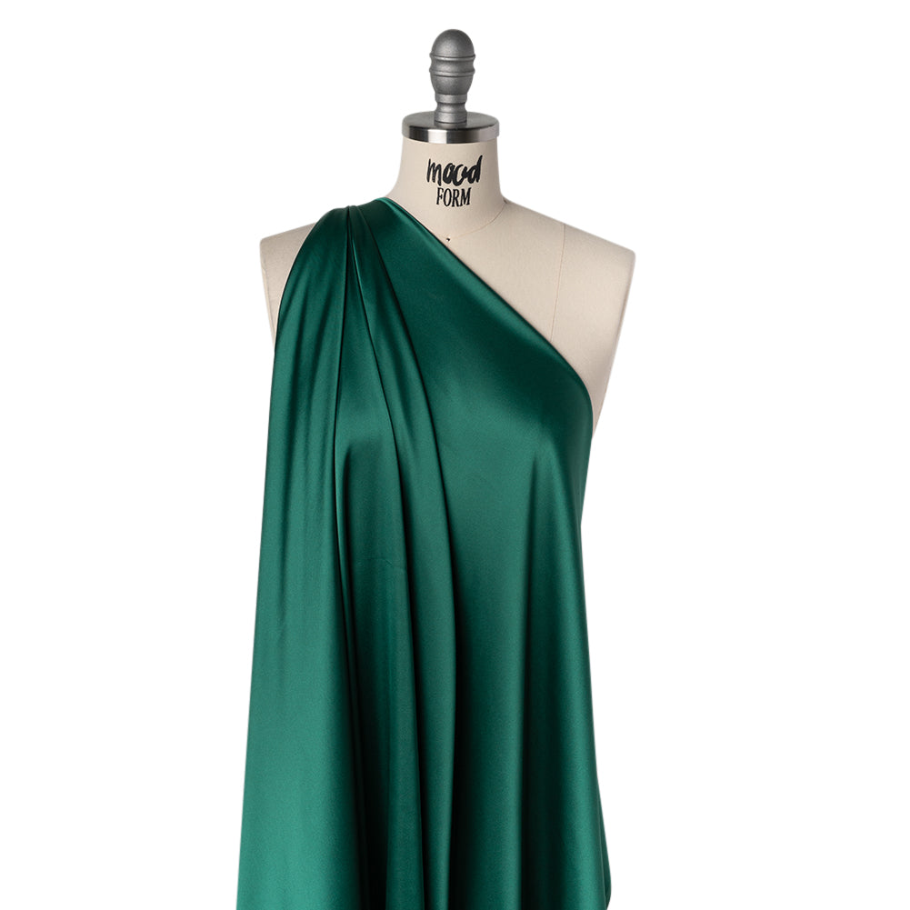 Stretch Polyester Charmeuse - Dark Teal - Mood Exclusive Junonia Collection - Drape