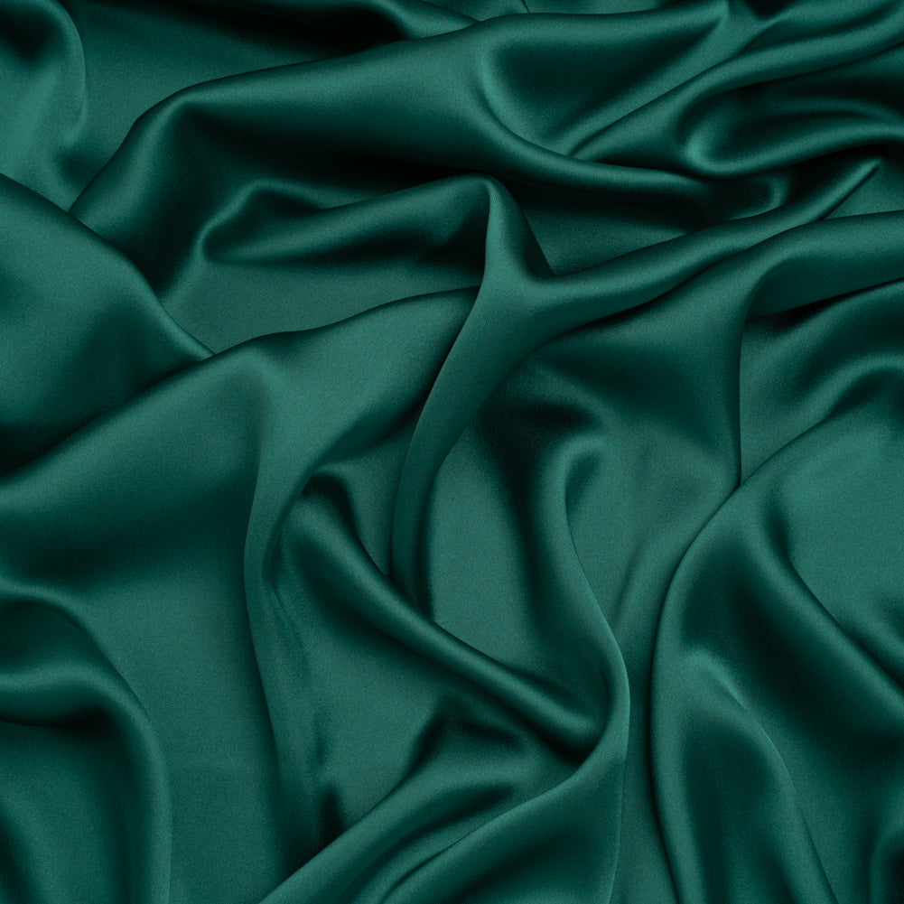 Stretch Polyester Charmeuse - Dark Teal - Mood Exclusive Junonia Collection