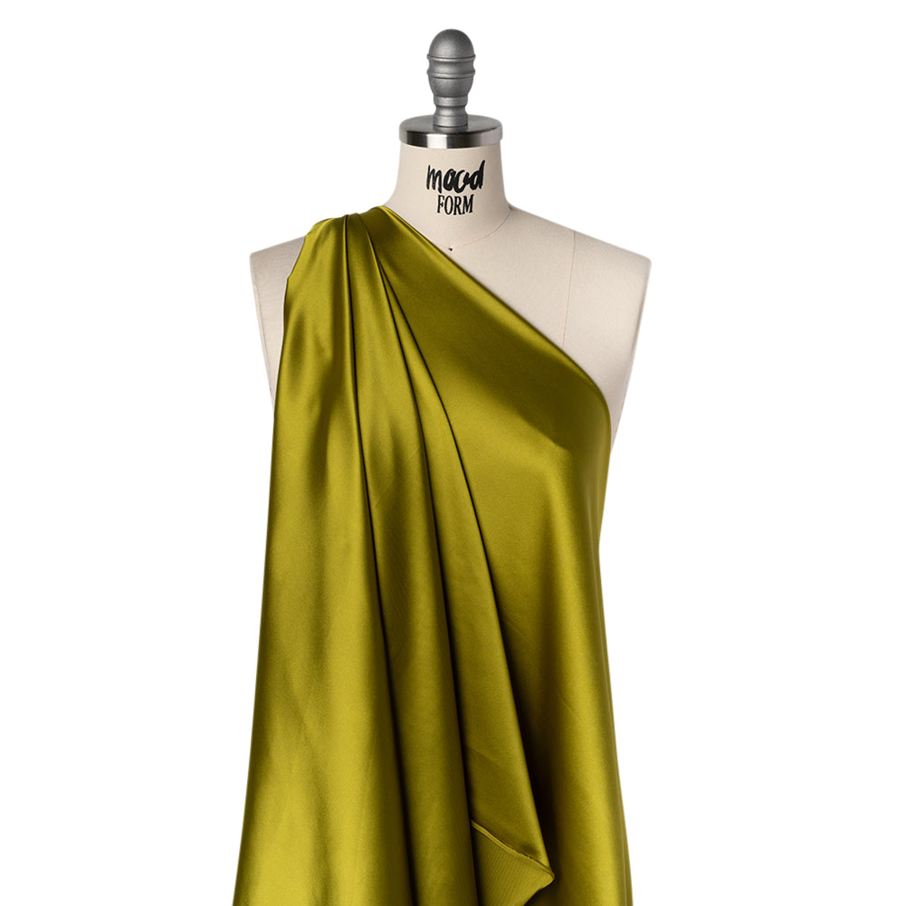 Stretch Polyester Charmeuse - Kiwi Green - Mood Exclusive Junonia Collection - Drape