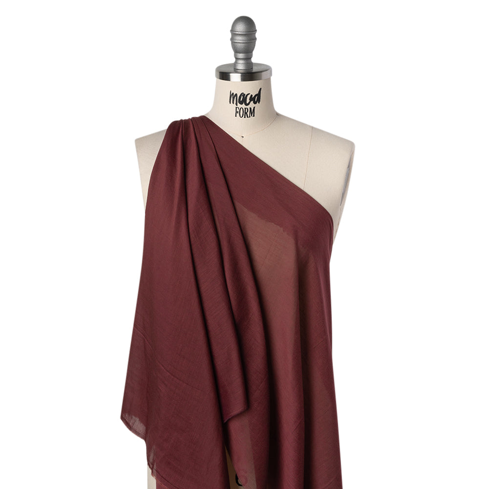 Silk and Cotton Voile - Burgundy - Mood Exclusive Callophrys Collection - Drape