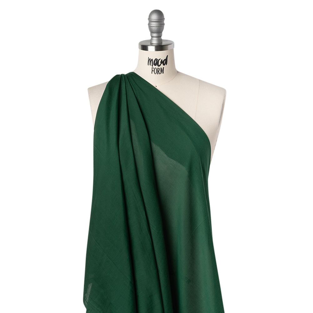 Silk and Cotton Voile - Hunter Green - Mood Exclusive Callophrys Collection - Drape