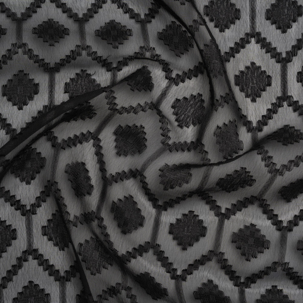Geometric Burnout Polyester Woven - Black - Mood Exclusive Erynnis Collection