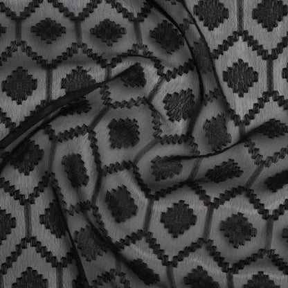 Geometric Burnout Polyester Woven - Black - Mood Exclusive Erynnis Collection