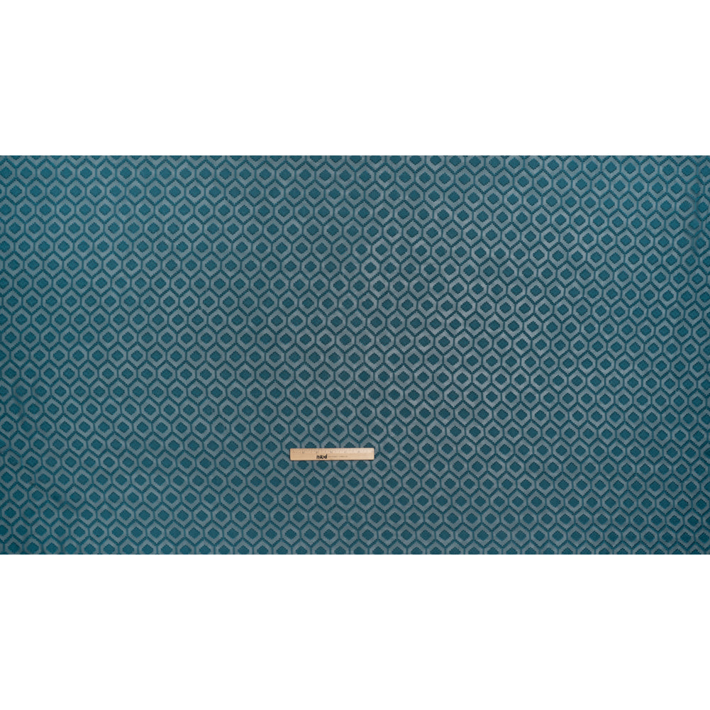 Geometric Burnout Polyester Woven - Ocean - Mood Exclusive Erynnis Collection - Full