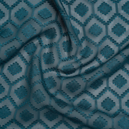 Geometric Burnout Polyester Woven - Ocean - Mood Exclusive Erynnis Collection