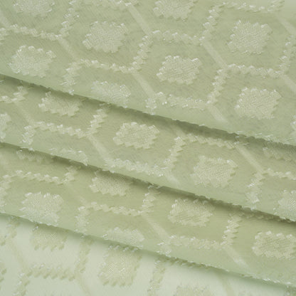 Geometric Burnout Polyester Woven - Celedon - Mood Exclusive Erynnis Collection