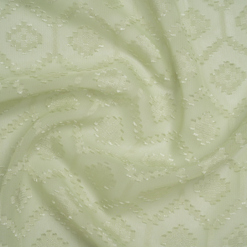 Geometric Burnout Polyester Woven - Celedon - Mood Exclusive Erynnis Collection