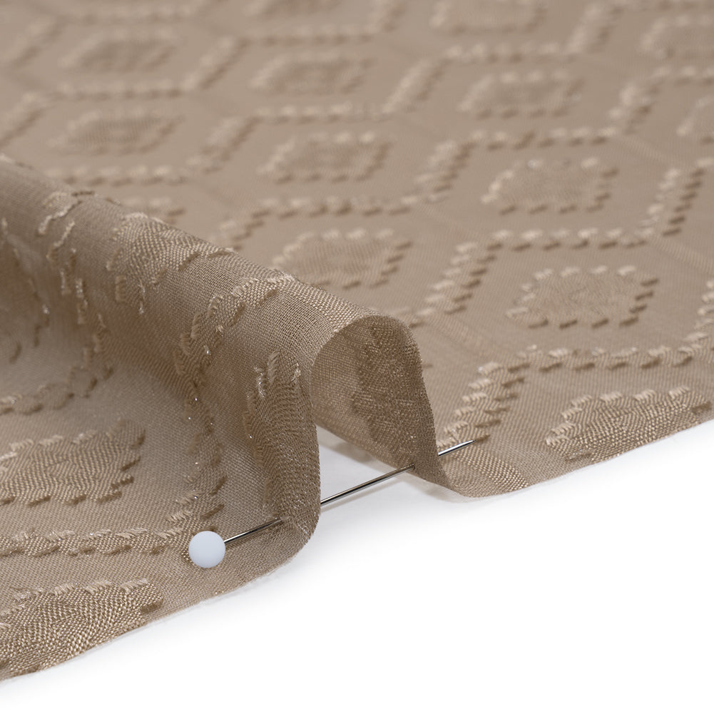 Geometric Burnout Polyester Woven - Taupe - Mood Exclusive Erynnis Collection - Detail