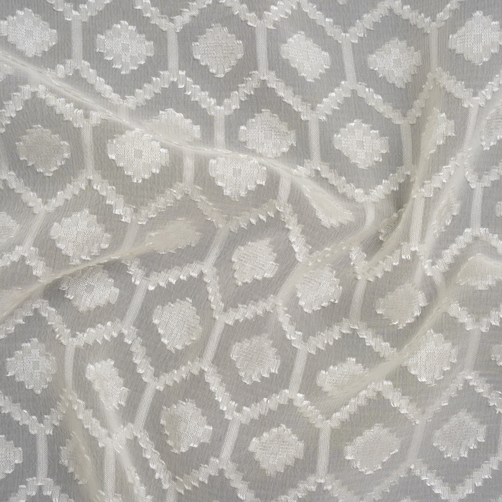 Geometric Burnout Polyester Woven - Ivory - Mood Exclusive Erynnis Collection
