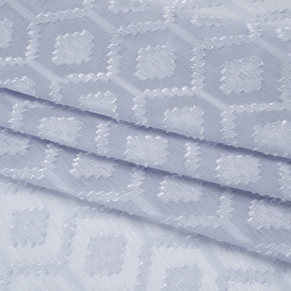 Geometric Burnout Polyester Woven - Light Blue - Mood Exclusive Erynnis Collection - Folded