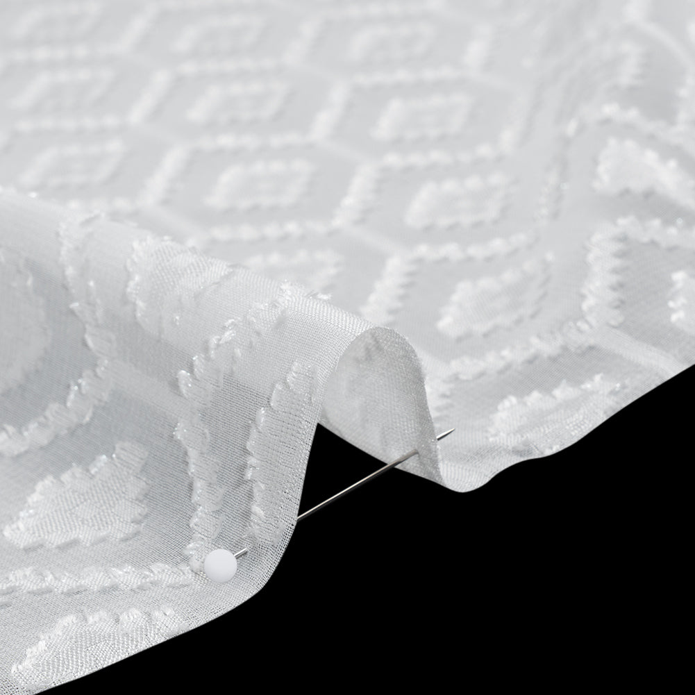 Geometric Burnout Polyester Woven - Off-White - Mood Exclusive Erynnis Collection - Detail
