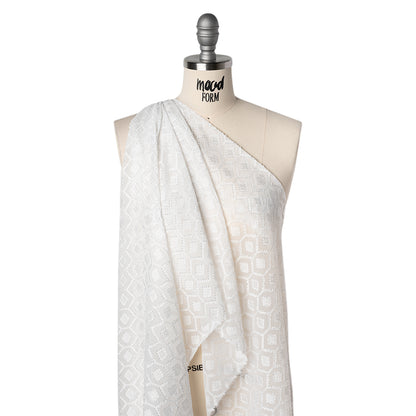 Geometric Burnout Polyester Woven - Off-White - Mood Exclusive Erynnis Collection