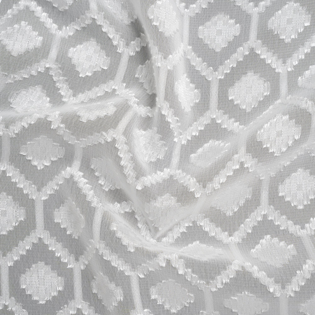 Geometric Burnout Polyester Woven - Off-White - Mood Exclusive Erynnis Collection
