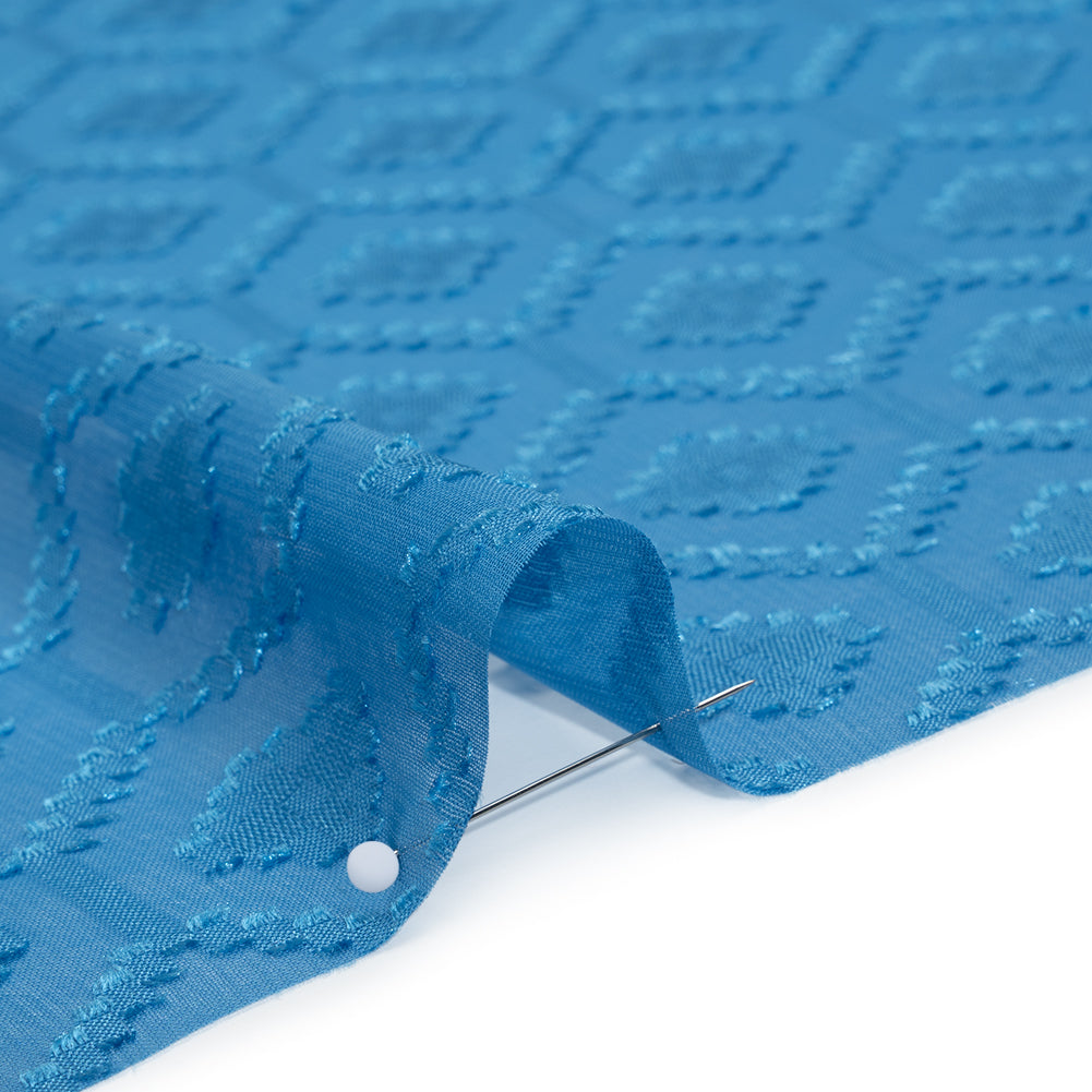 Geometric Burnout Polyester Woven - Blue - Mood Exclusive Erynnis Collection - Detail