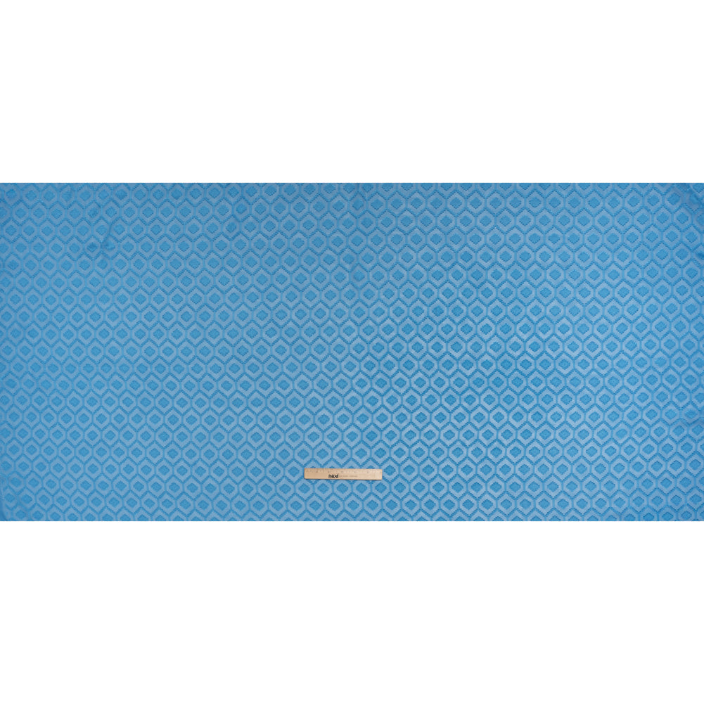 Geometric Burnout Polyester Woven - Blue - Mood Exclusive Erynnis Collection - Full