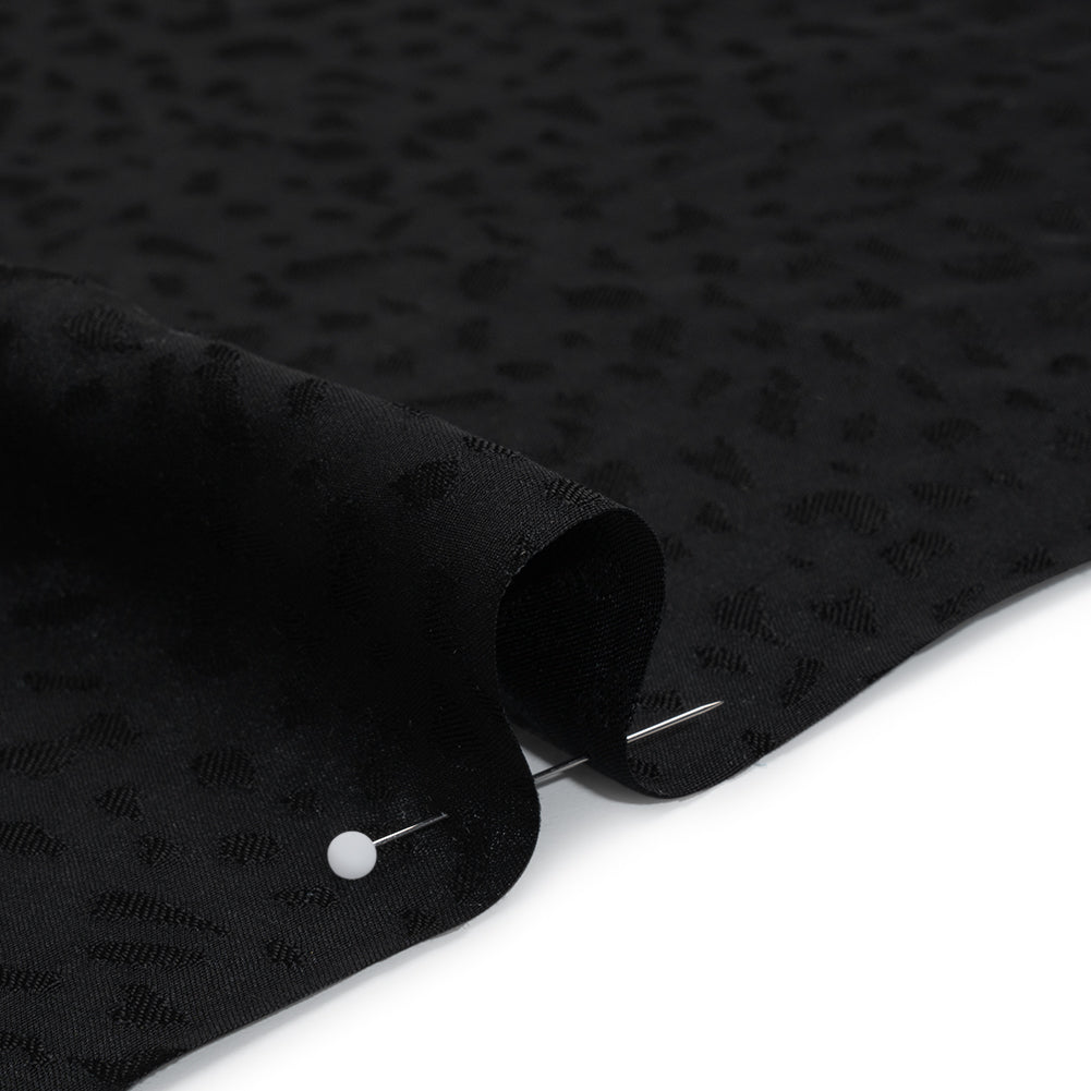 Sustainable Viscose Cheetah Spots Jacquard - Black - Mood Exclusive Zerene Collection - Detail