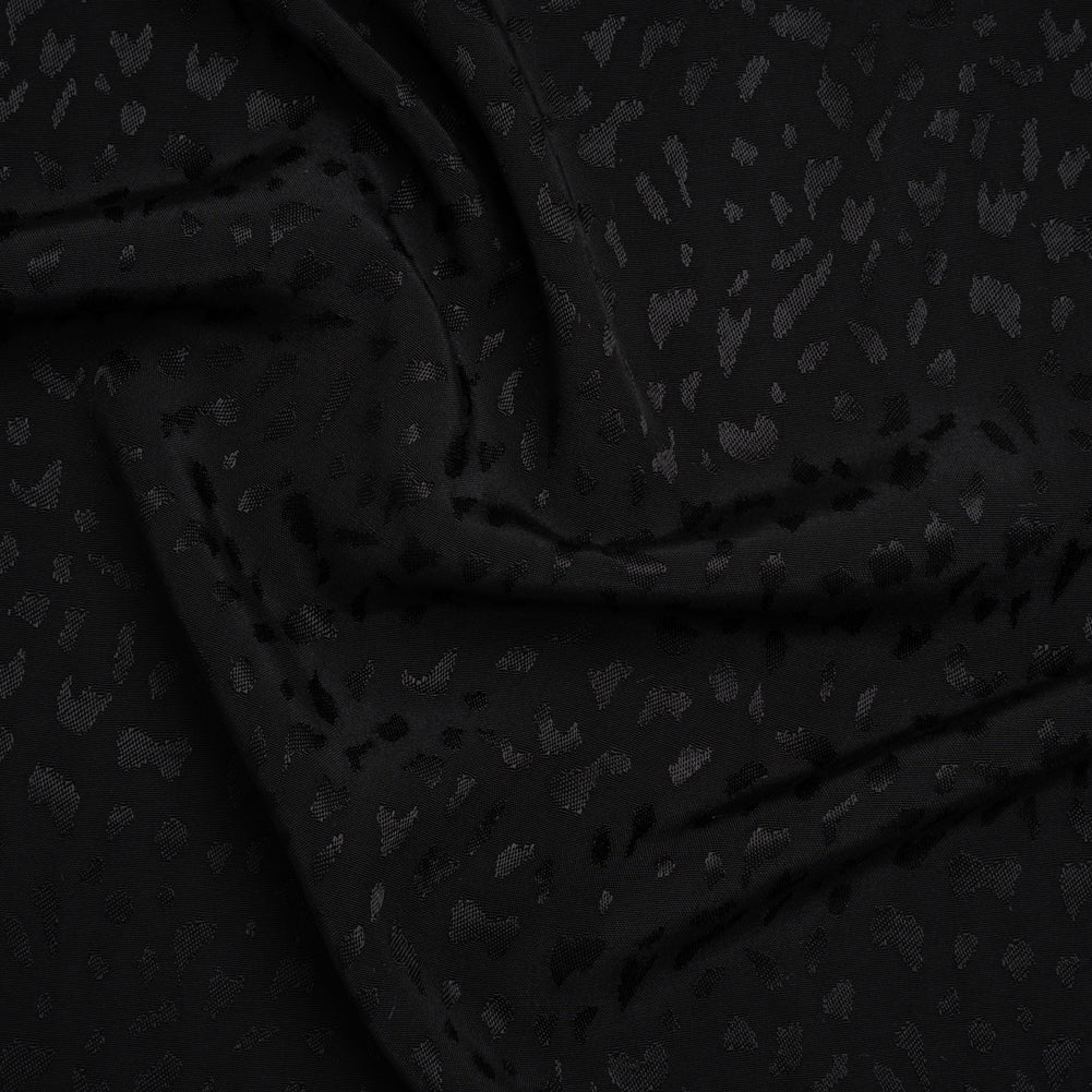 Sustainable Viscose Cheetah Spots Jacquard - Black - Mood Exclusive Zerene Collection
