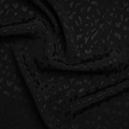 Sustainable Viscose Cheetah Spots Jacquard - Black - Mood Exclusive Zerene Collection