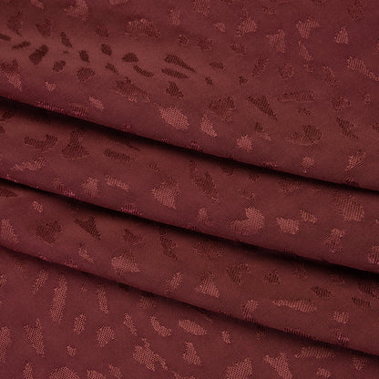Sustainable Viscose Cheetah Spots Jacquard - Burgundy - Mood Exclusive Zerene Collection