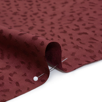 Sustainable Viscose Cheetah Spots Jacquard - Burgundy - Mood Exclusive Zerene Collection