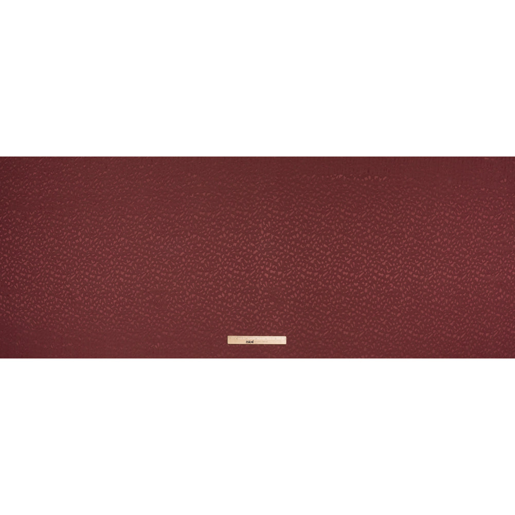 Sustainable Viscose Cheetah Spots Jacquard - Burgundy - Mood Exclusive Zerene Collection - Full