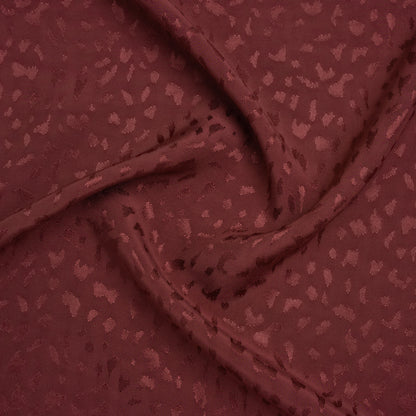 Sustainable Viscose Cheetah Spots Jacquard - Burgundy - Mood Exclusive Zerene Collection