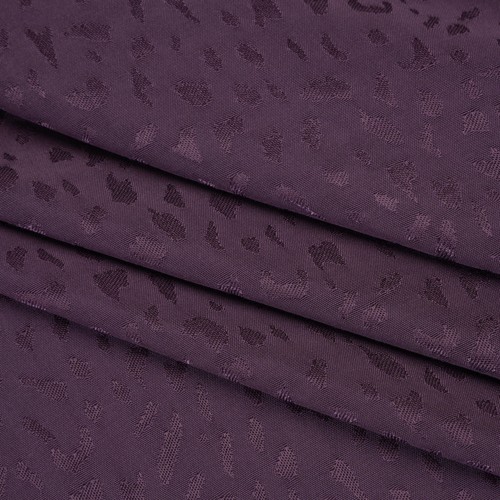 Sustainable Viscose Cheetah Spots Jacquard - Shadow Purple - Mood Exclusive Zerene Collection - Folded