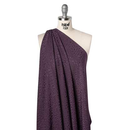 Sustainable Viscose Cheetah Spots Jacquard - Shadow Purple - Mood Exclusive Zerene Collection