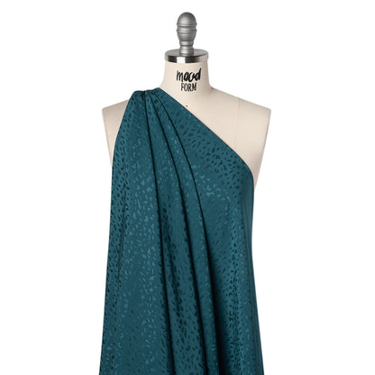 Sustainable Viscose Cheetah Spots Jacquard - Ocean - Mood Exclusive Zerene Collection