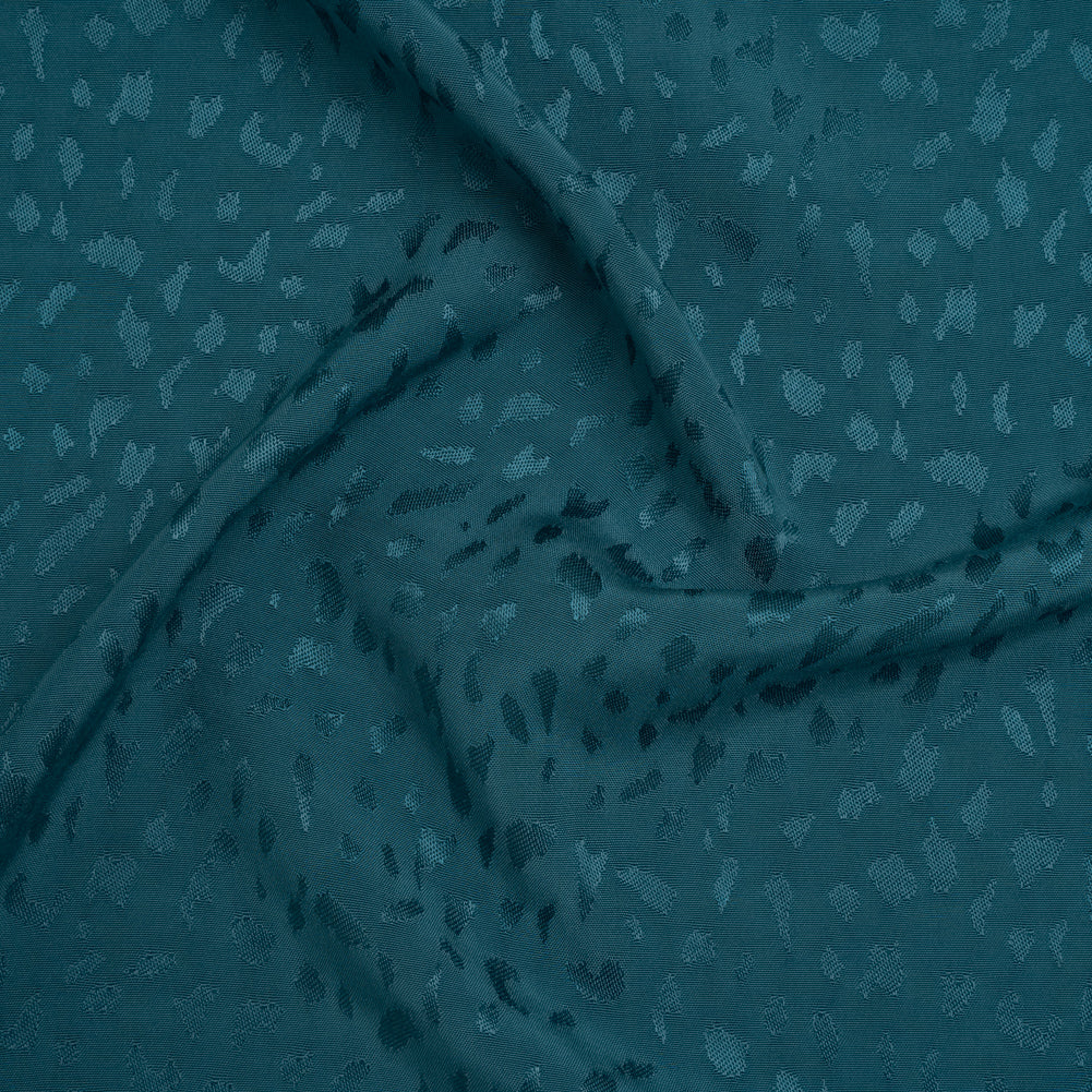 Sustainable Viscose Cheetah Spots Jacquard - Ocean - Mood Exclusive Zerene Collection