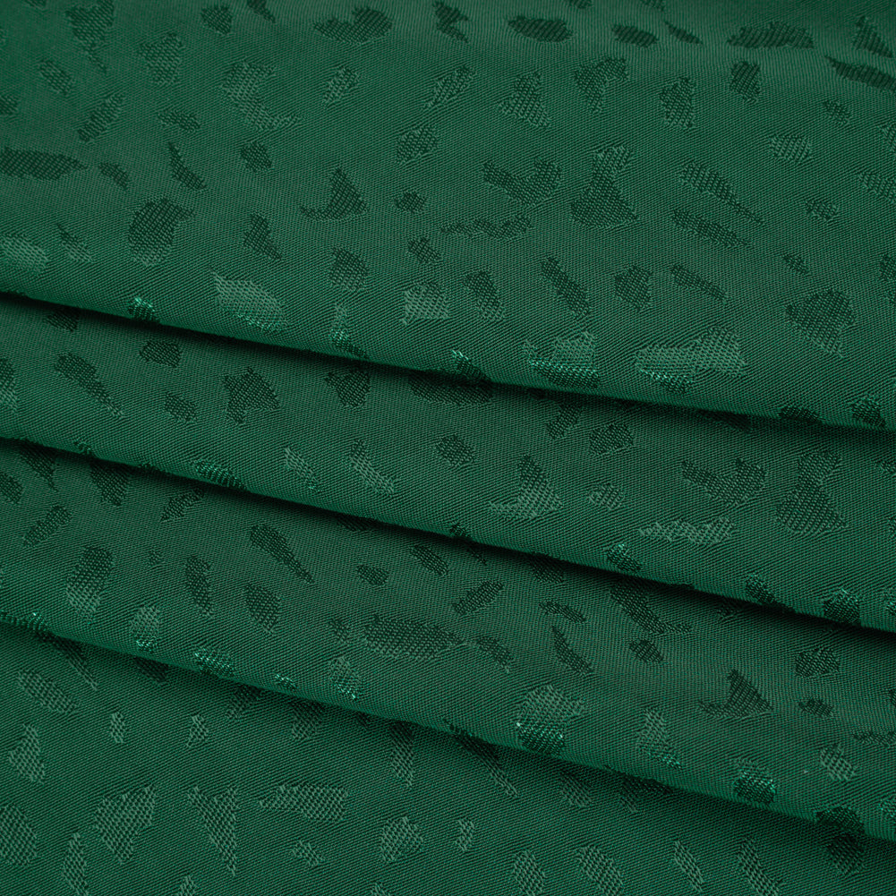 Sustainable Viscose Cheetah Spots Jacquard - Hunter Green - Mood Exclusive Zerene Collection - Folded