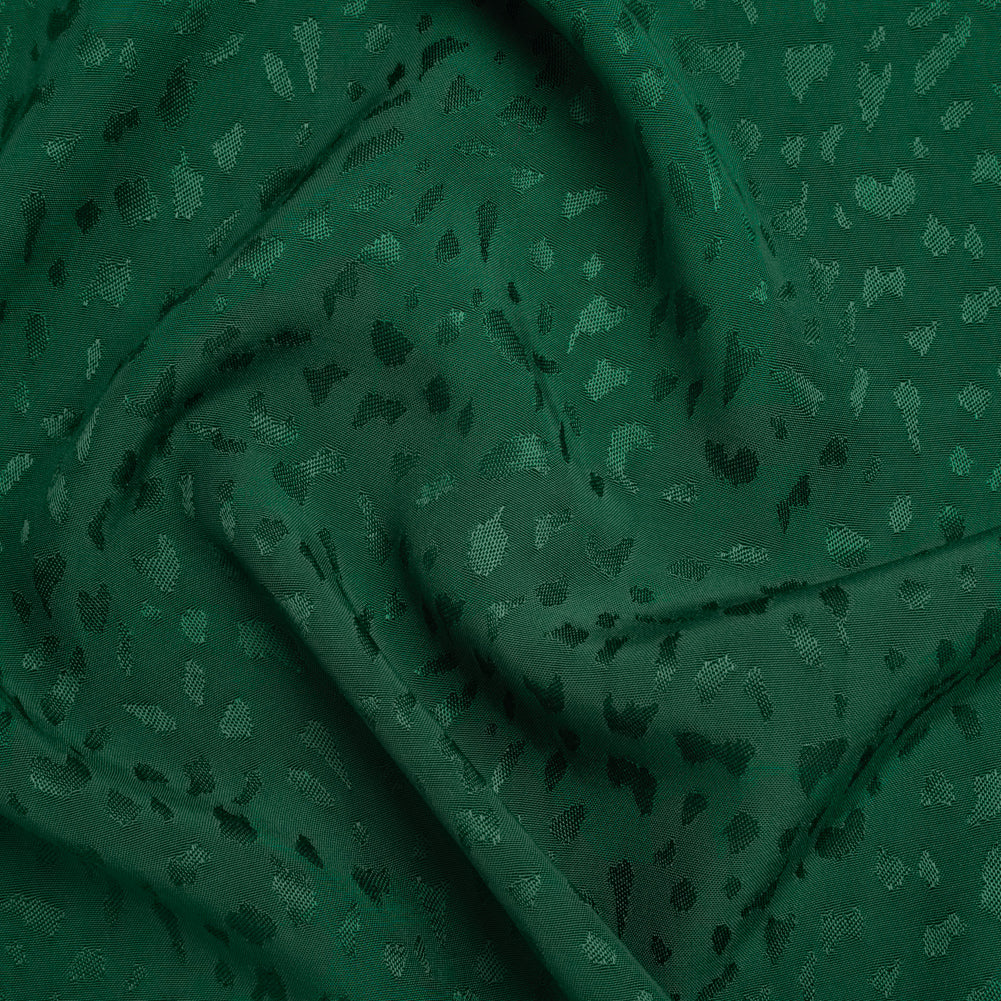 Sustainable Viscose Cheetah Spots Jacquard - Hunter Green - Mood Exclusive Zerene Collection