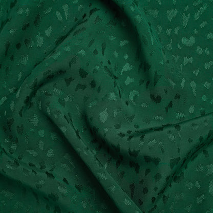 Sustainable Viscose Cheetah Spots Jacquard - Hunter Green - Mood Exclusive Zerene Collection