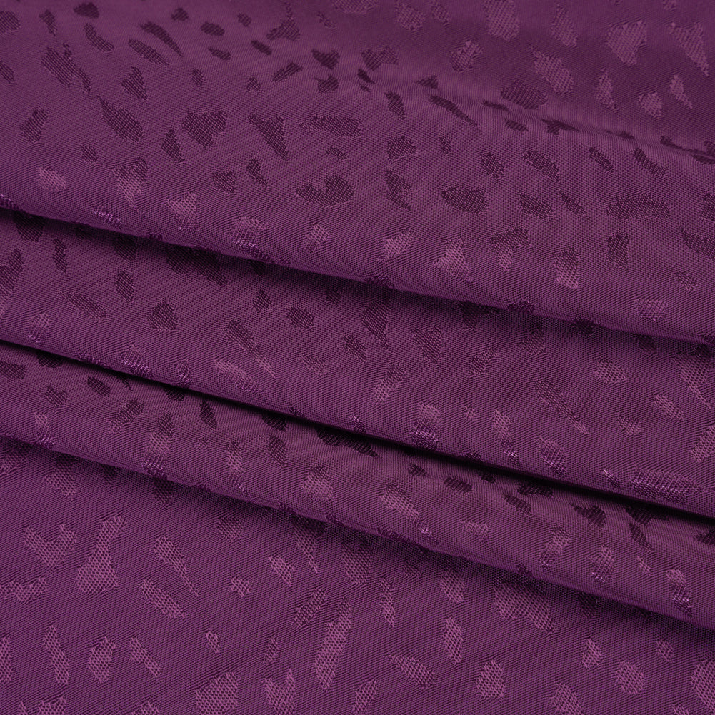 Sustainable Viscose Cheetah Spots Jacquard - Berry - Mood Exclusive Zerene Collection - Folded