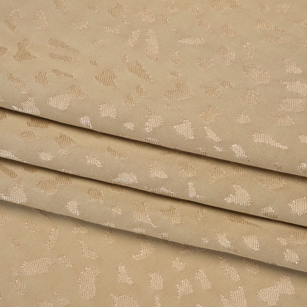 Sustainable Viscose Cheetah Spots Jacquard - Natural - Mood Exclusive Zerene Collection - Folded