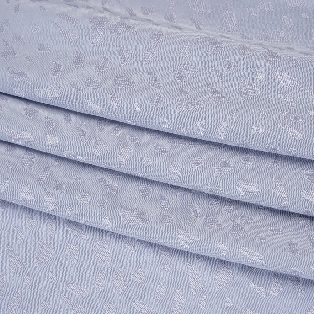 Sustainable Viscose Cheetah Spots Jacquard - Light Blue - Mood Exclusive Zerene Collection - Folded