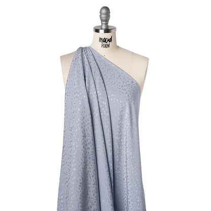 Sustainable Viscose Cheetah Spots Jacquard - Light Blue - Mood Exclusive Zerene Collection