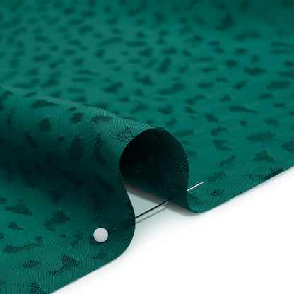 Sustainable Viscose Cheetah Spots Jacquard - Dark Teal - Mood Exclusive Zerene Collection